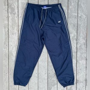 Vintage 2002 Reebok Cotton Lined Track Windbreaker Pants Men XLT / 2XLT Navy
